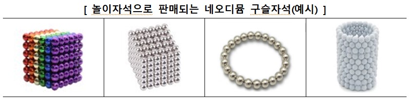 ▲놀이자석으로 판매되는 네오디뮴 구슬자석. (사진제공=한국소비자원)