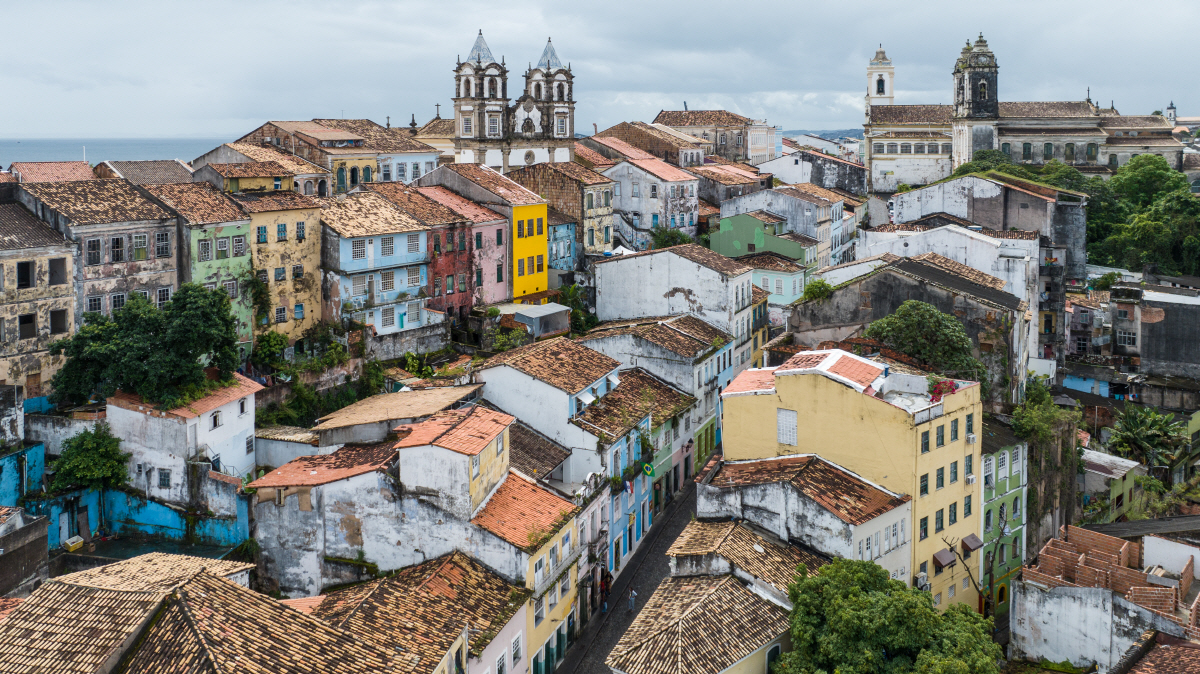 ▲2023년 7월 5일 브라질 바이아주 사우바도르에 있는 한 마을이 보인다. 사우바도르(브라질)/신화연합뉴스