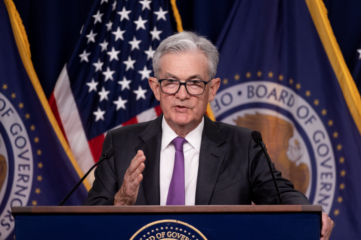 ▲제롬 파월 미국 연방준비제도(Fed· 연준) 의장이 2023년 7월 26일(현지시간) 워싱턴D.C. 연준 청사에서 연방공개시장위원회(FOMC) 정례회의를 마친 후 기자회견을 하고 있다. 워싱턴 D.C./EPA연합뉴스
