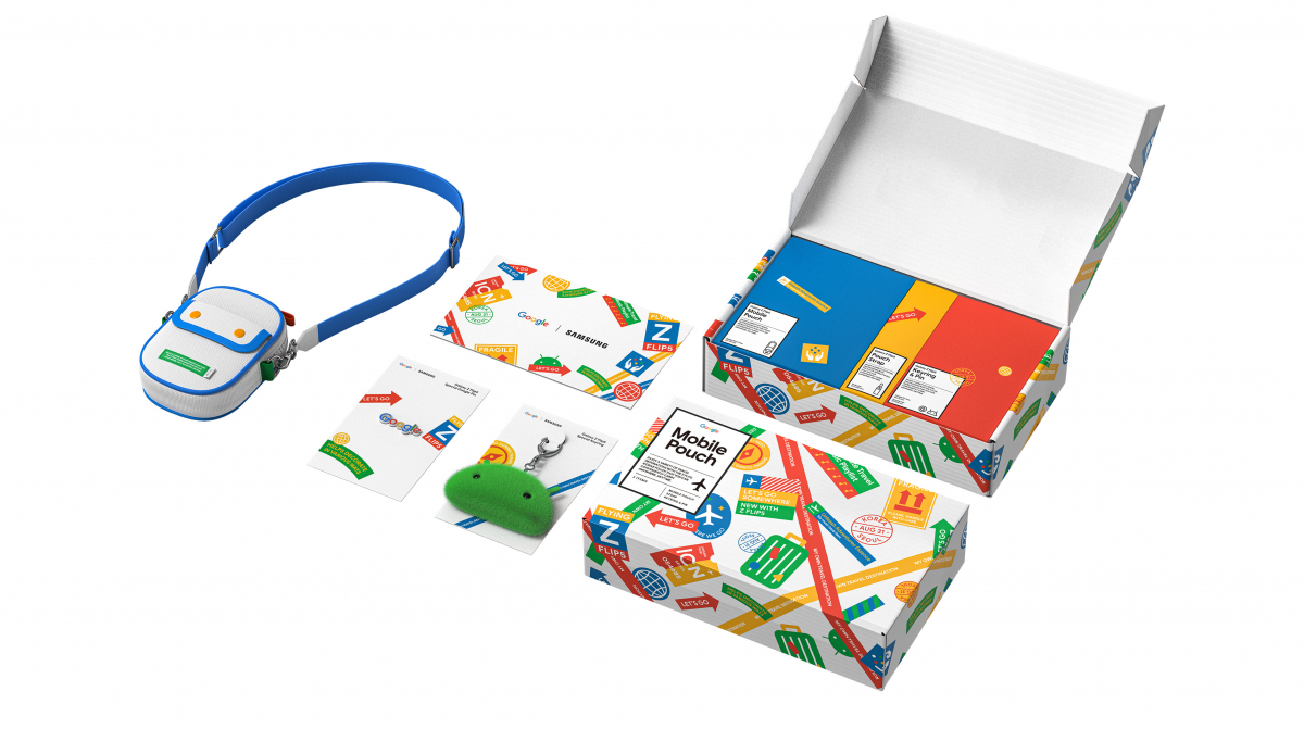 ▲11번가와 구글이 제작한 한정판  ‘갤럭시Z 플립5 구글 액세서리 패키지’ (사진제공=11번가)