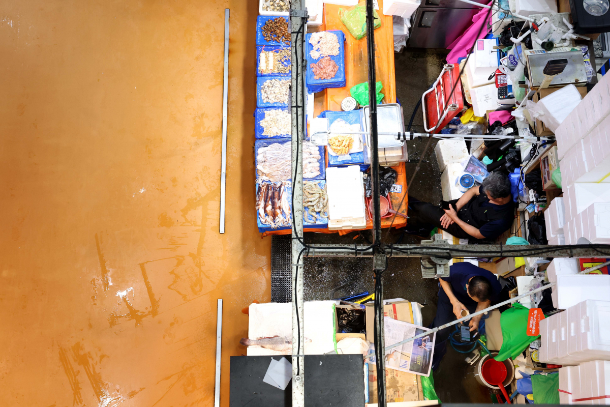 ▲일본의 후쿠시마 오염수 방류가 임박한 가운데 22일 서울 노량진수산시장이 한산한 모습을 보이고 있다. 일본 정부는 이날 후쿠시마 제1원자력발전소 오염수(일본 정부 명칭 처리수) 해양 방류 계획에 대한 관계 각료 회의를 열고, 오염수 방류를 24일 시작하기로 했다. 신태현 기자 holjjak@