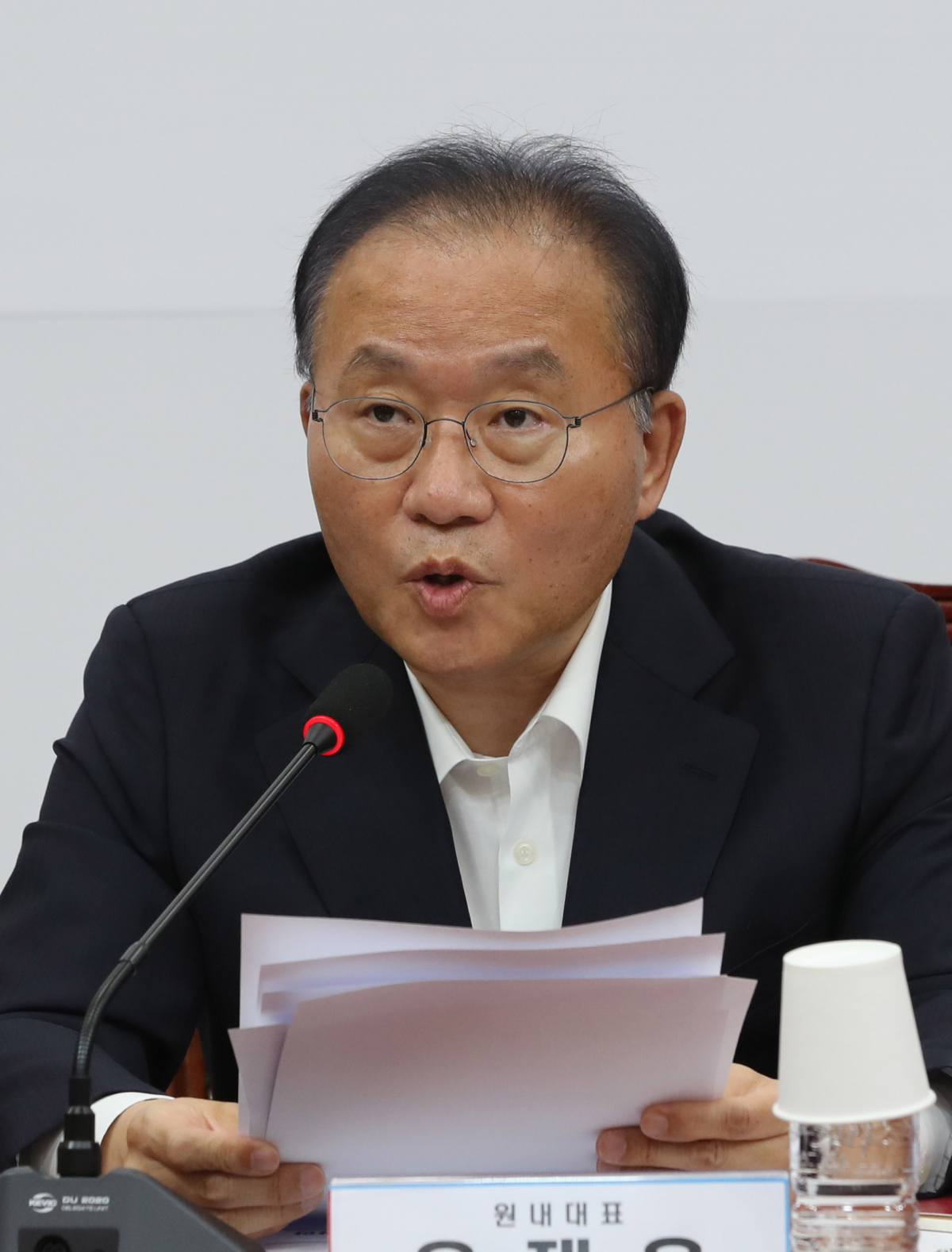 ▲윤재옥 국민의힘 원내대표가 24일 오전 서울 여의도 국회에서 열린 최고위원회의에서 발언하고 있다. (뉴시스)