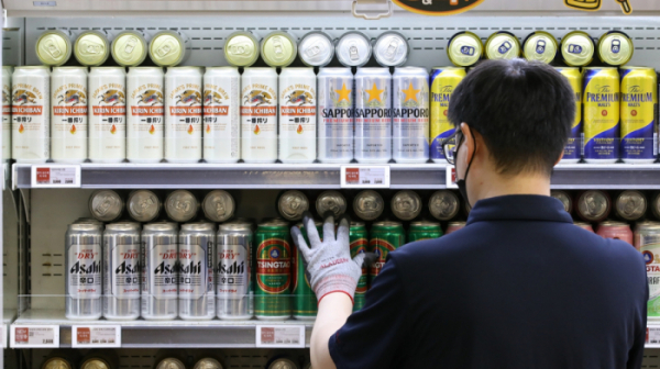 ▲ 서울 시내 한 대형마트에 일본산 맥주가 판매되고 있다.  (뉴시스)