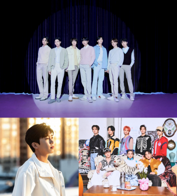 ▲방탄소년단∙임영웅∙스트레이 키즈(사진제공=각 소속사)
