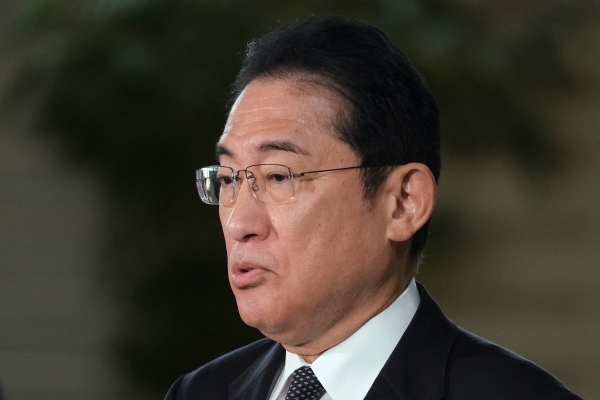 ▲기시다 후미오 일본 총리가 22일 기자회견을 하고 있다. 도쿄/AFP연합뉴스
