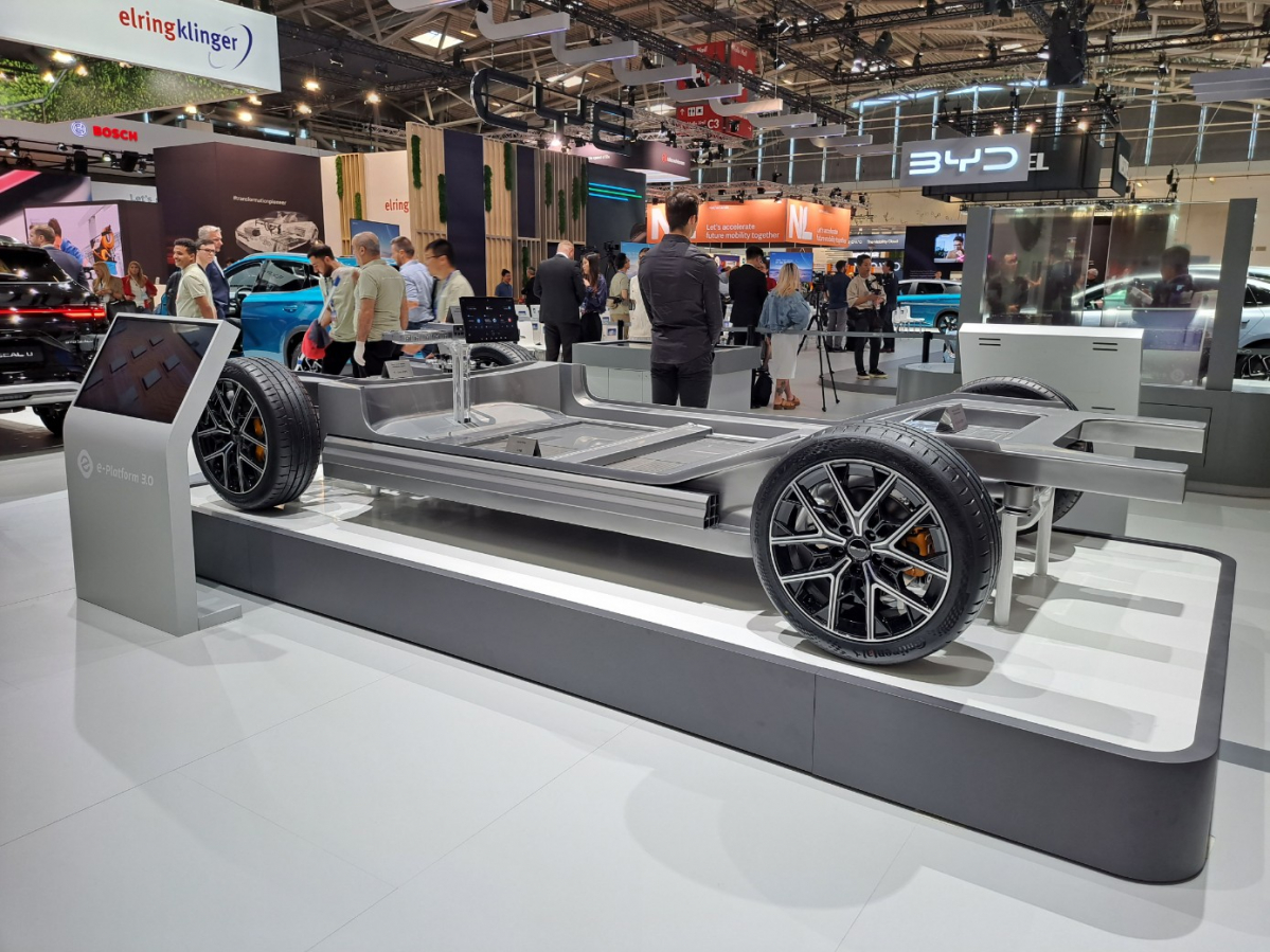 ▲BYD의 전기차 전용 플랫폼 'e-플랫폼 3.0'. (이민재 기자 2mj@)