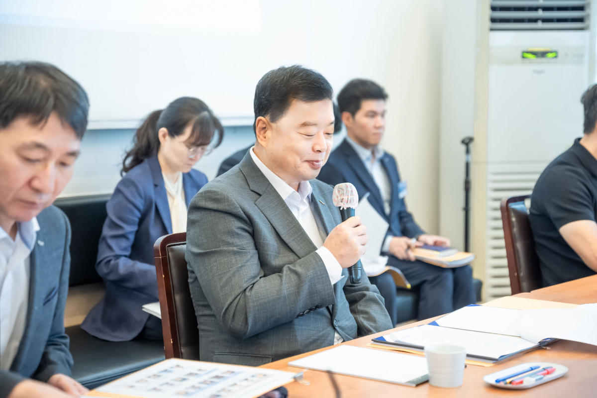 ▲유병태 HUG 사장이 5일 취임 이후 첫 기자 간담회를 개최했다. (자료제공=HUG)