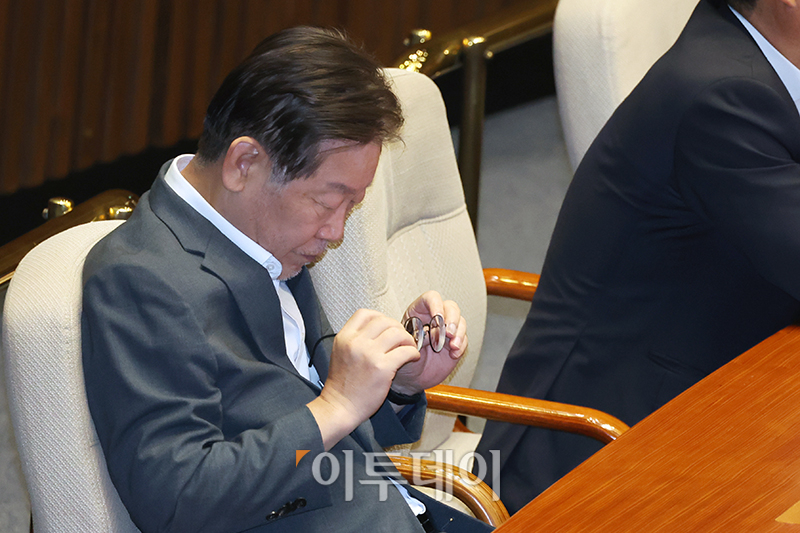 ▲이재명 더불어민주당 대표가 7일 서울 여의도 국회에서 열린 본회의 경제 분야 대정부 질문에 참석하고 있다. 고이란 기자 photoeran@