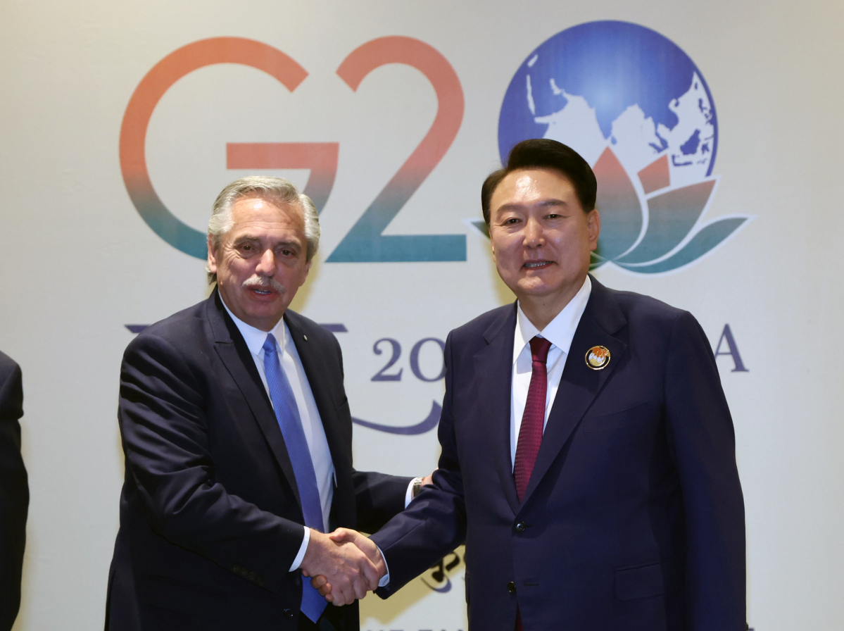 Yun rencontre le dirigeant argentin…  Demande de « soutien à Busan Expo »