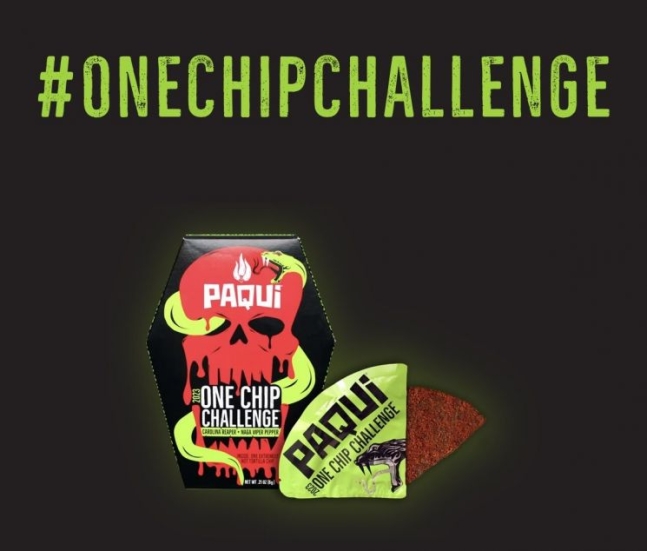 ▲'원칩 챌린지'로 유명해진 과자 '파키 칩스 (출처=파키 홈페이지)