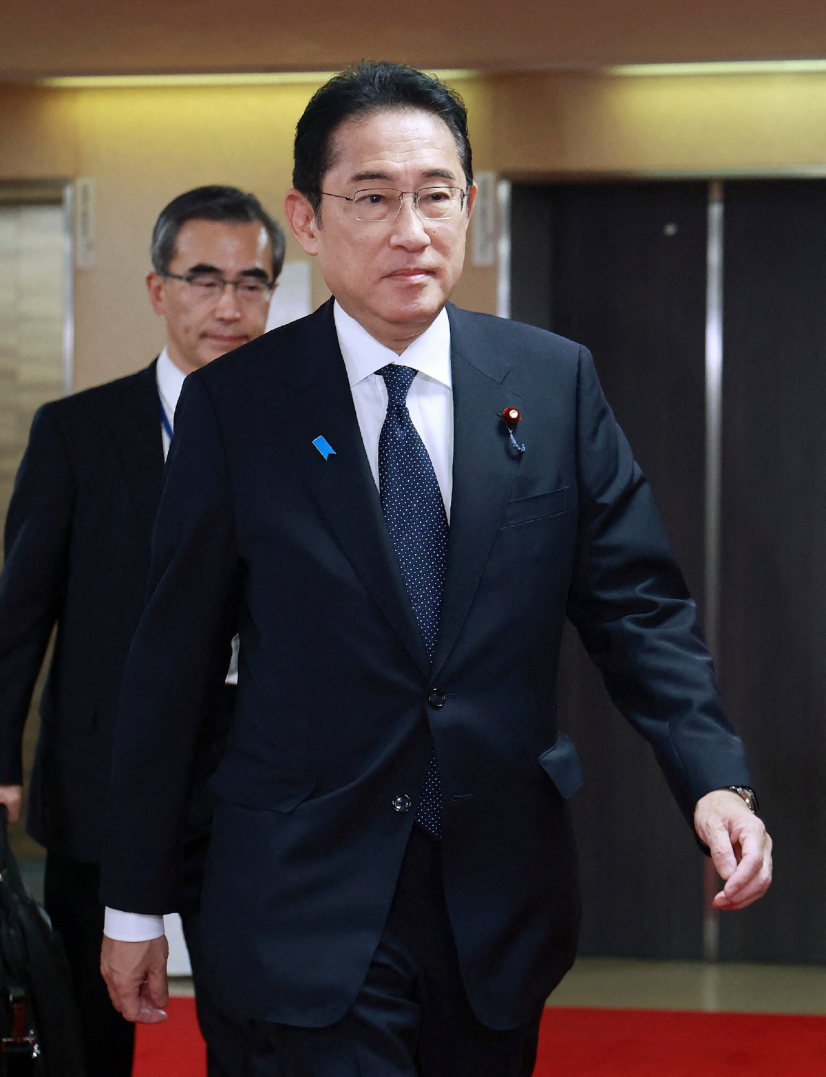 ▲기시다 후미오 일본 총리가 13일 도쿄에 있는 자민당 당사로 들어가고 있다. 도쿄/AFP연합뉴스