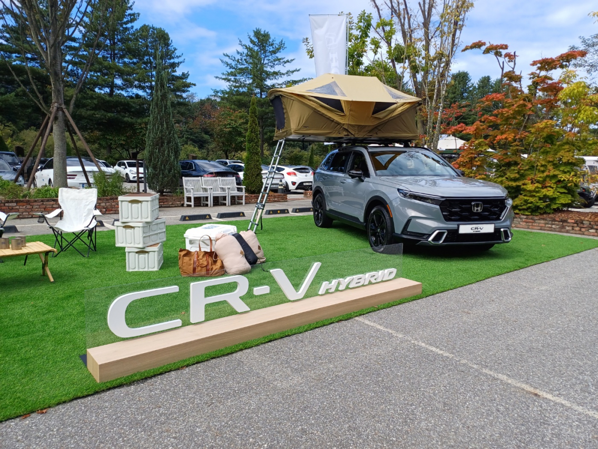 ▲캠핑 컨셉으로 꾸민 혼다 CR-V. 공간이 넓어 차박 등에도 충분히 활용할 수 있다. (이민재 기자 2mj@)