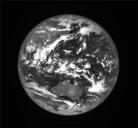 ▲9월 15일, 다누리의 지구 전면 촬영 사진(고해상도카메라) (사진제공=과학기술정보통신부)
