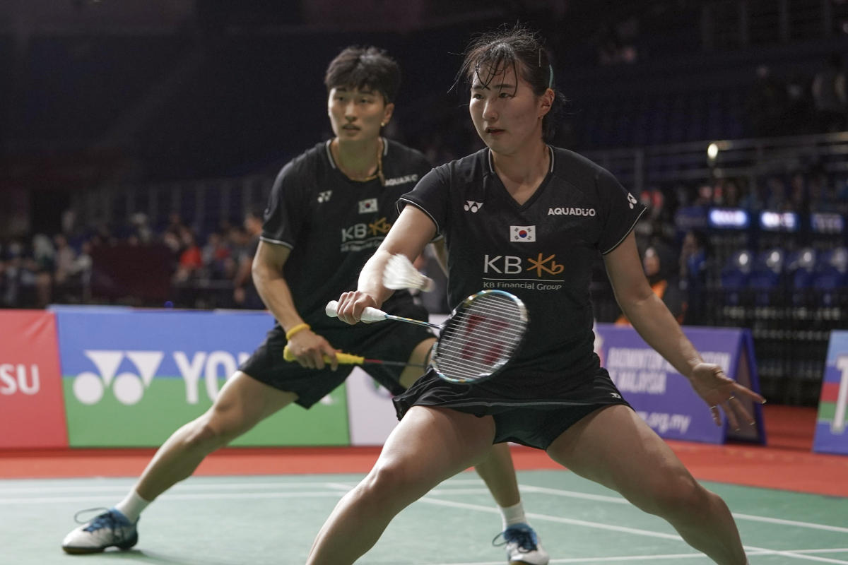 ▲2023 세계배드민턴연맹(BWF) 말레이시아 마스터스(슈퍼500) 혼합복식 16강전 출전 당시 김원호-정나은 조. (뉴시스)