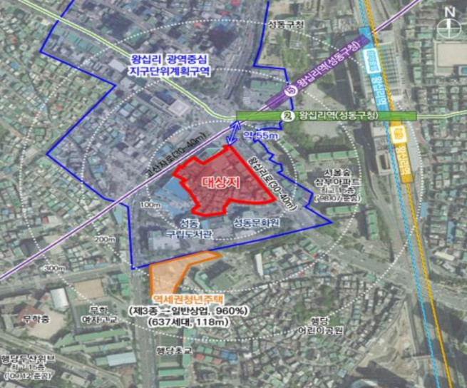 ▲왕십리역세권4 특별계획구역 위치도 (사진제공=서울시)