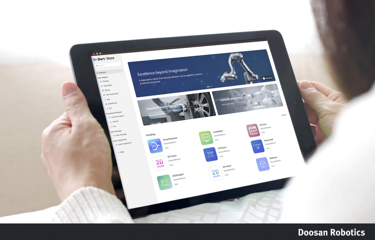 ▲두산로보틱스 다트 스토어 화면. (사진제공=두산로보틱스)