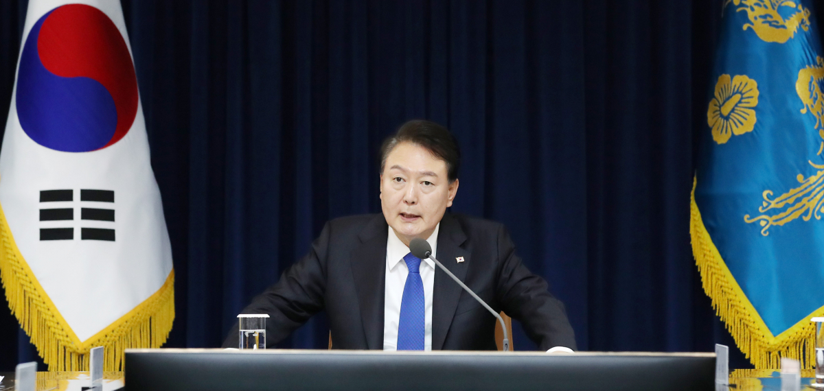 ▲윤석열 대통령이 11일 서울 용산 대통령실 청사에서 열린 긴급 경제·안보 점검회의에서 발언하고 있다. 2023.10.11 [대통령실통신사진기자단] (연합뉴스)