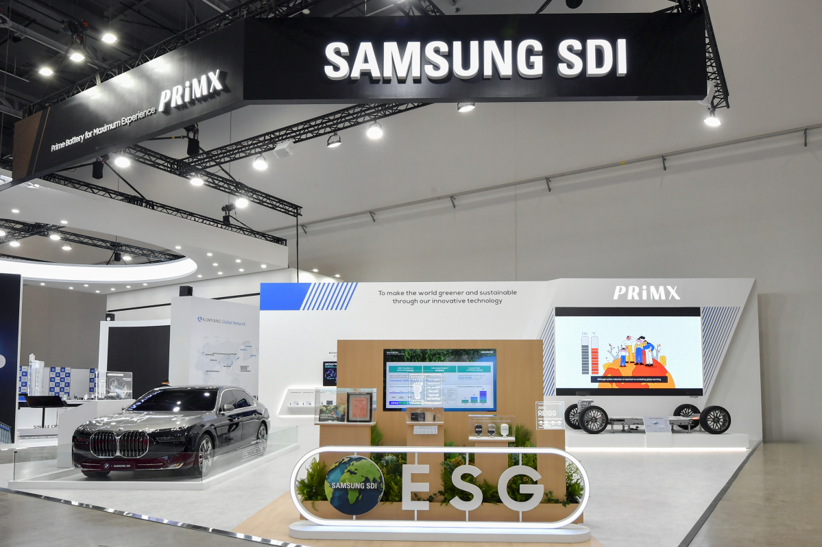 ▲'미래모빌리티엑스포'에 참가한 삼성SDI의 부스 전경 (사진제공=삼성SDI)