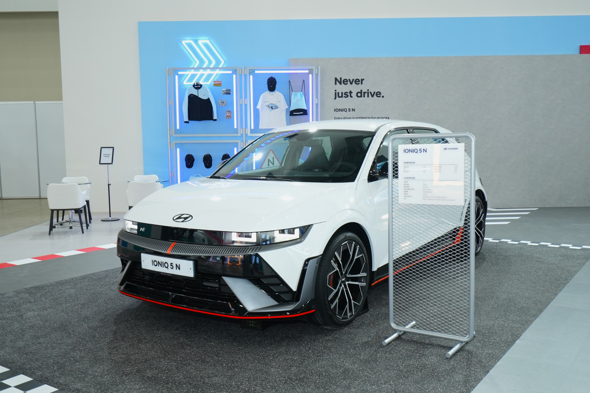 ▲‘2023 대한민국 미래모빌리티엑스포' 현대자동차관에 전시된 아이오닉 5N. (사진제공=현대차그룹)