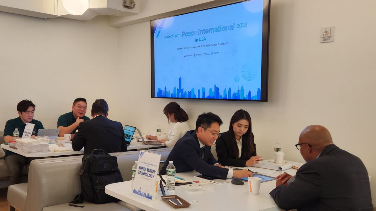 ▲포스코인터내셔널이 17일(현지시간) 미국 뉴욕에서 진행한 수출상담회의 모습. (사진제공=포스코인터내셔널)