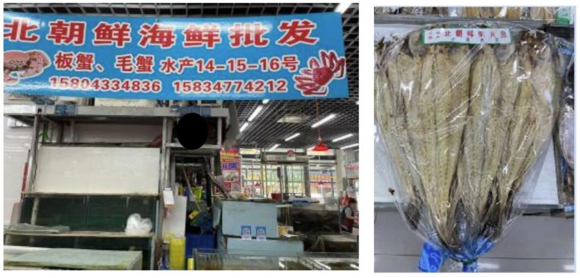 ▲대북제재 패널보고서 북한산 수산물 증거사진 (연합뉴스)