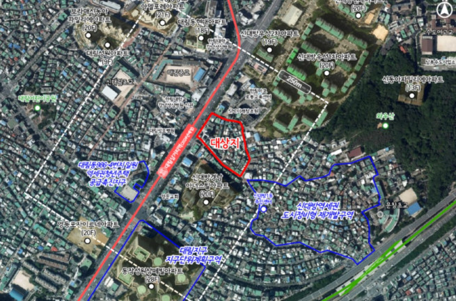 ▲서울시 역세권 활성화 사업대상지로 선정된 대림삼거리역 위치도 (사진제공=동작구)