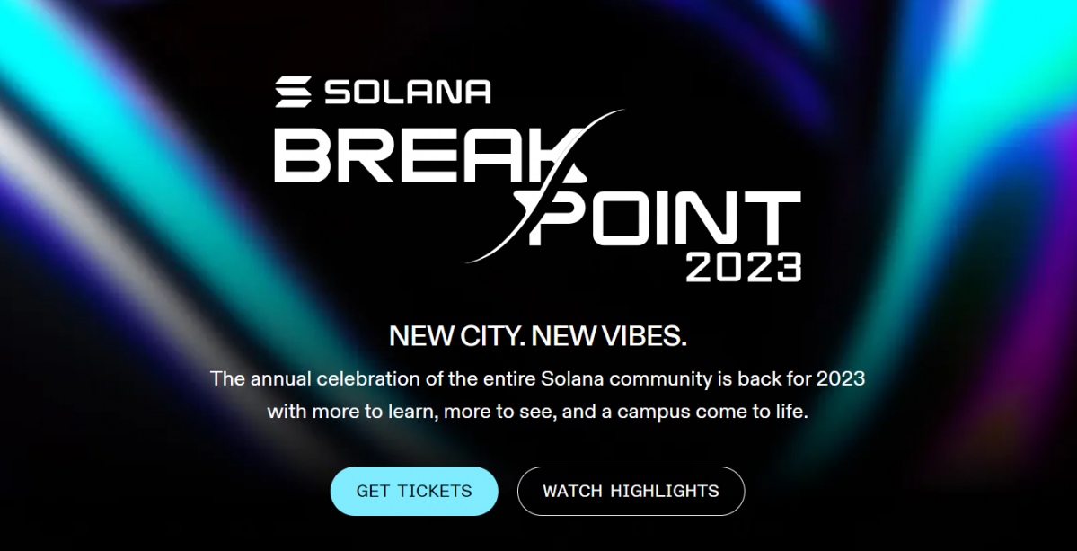 ▲솔라나(SOL)는 연례 커뮤니티 행사인 '브레이크포인트' 기간 동안 매번 큰 상승폭을 가져간 바 있다. (출처=솔라나 공식 홈페이지)