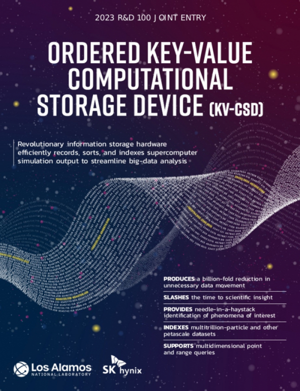 ▲SK하이닉스가 공동 개발한 메모리 저장 기술 제품 ‘KV-CSD’가 올해 R&D100 어워드에서 ‘IT/Electrical’ 부문 상을 받는다. (자료출처=R&D100 어워드)