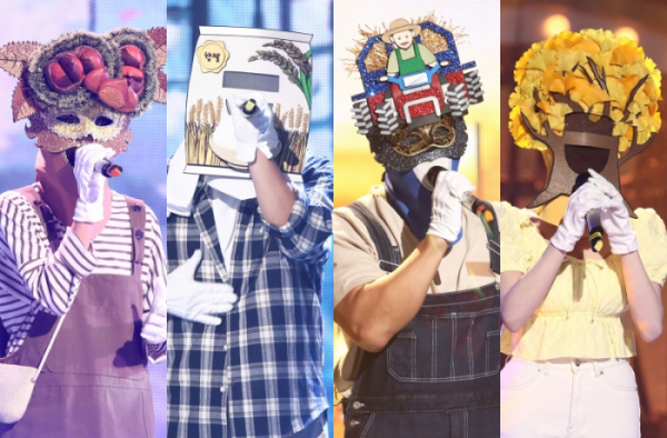 ▲'복면가왕' 밤송이, 쌀포대, 아빠차, 은행나무(사진제공=MBC)