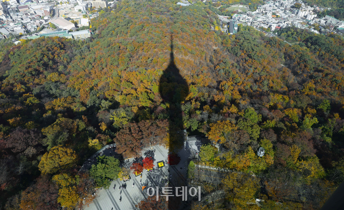 ▲완연한 가을 날씨를 보인 2일 서울 남산에 단풍이 울긋불긋 물들어 있다. 조현호 기자 hyunho@