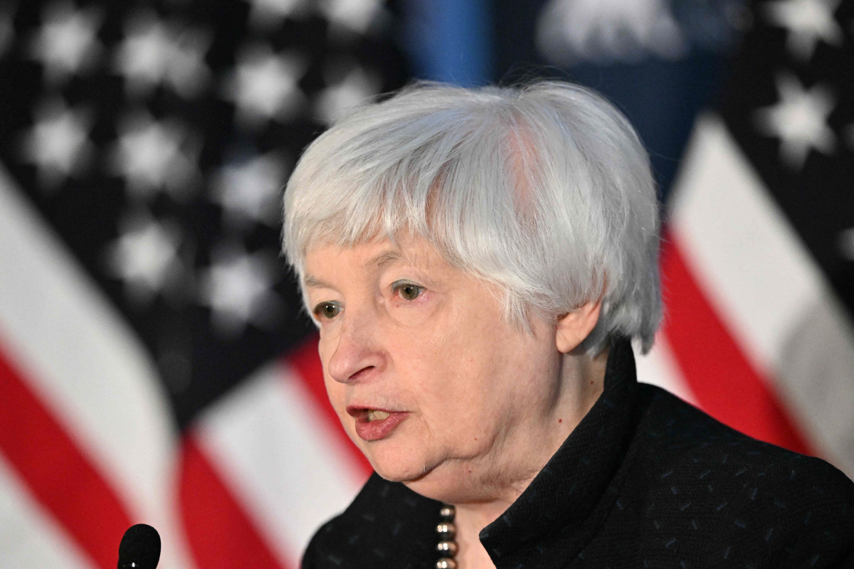 ▲재닛 옐런 미국 재무장관이 2일(현지시간) 아시아소사이어티 정책연구소가 워싱턴D.C.에서 주최한 강연에서 연설하고 있다. 워싱턴D.C./AFP연합뉴스
