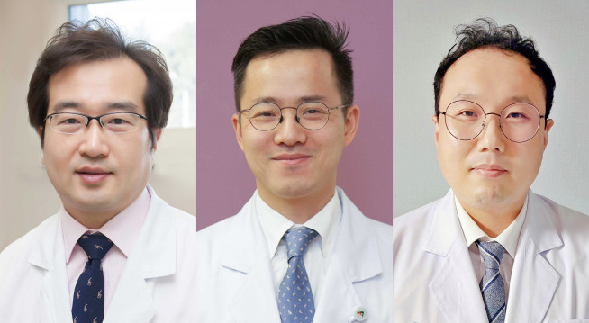 ▲(왼쪽부터) 서울아산병원 전재용 재활의학과 교수, 서현석 성형외과 서현석 교수, 천화영 의공학연구소 박사 (사진제공=서울아산병원)