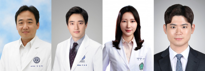 ▲(왼쪽부터) 김승업 세브란스병원 교수, 이호규 연세의대 교수, 이한아 이대목동병원 교수, 이혁희 연세의대 임상강사