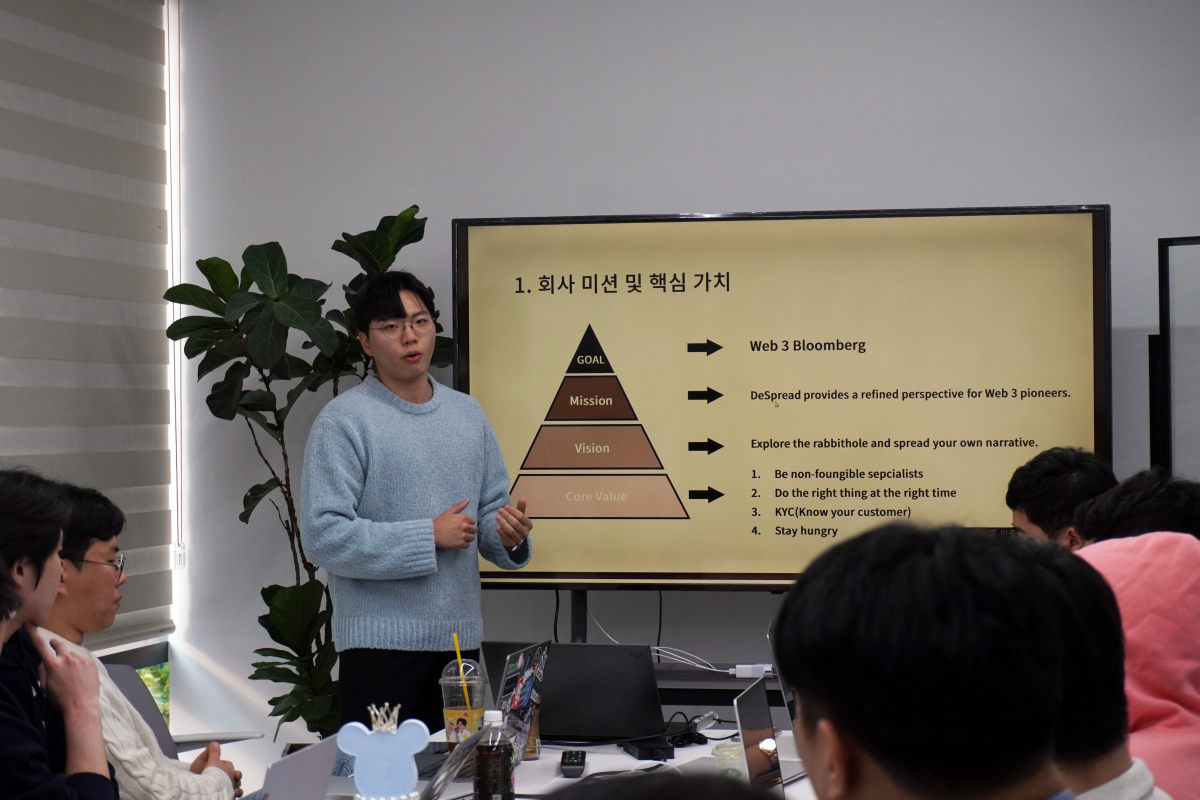 ▲웹3 컨설팅 업체 디스프레드가 창립 4주년을 맞아 업무 성과와 향후 사업 목표를 공유하는 자리를 가졌다고 21일 밝혔다. (사진=디스프레드)