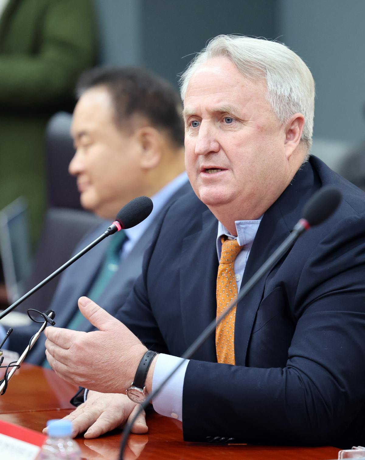 ▲인요한 국민의힘 혁신위원장이 21일 대전 유성구 카이스트에서 열린 한국정치의 문제점과 개혁방안 강연회에서 발언하고 있다. (뉴시스)