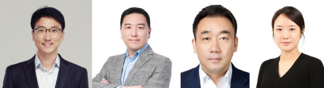 ▲(왼쪽부터) 윤종규 상무, 이상명 상무, 조성환 상무, 홍연진 상무 (사진제공=삼성바이오로직스)