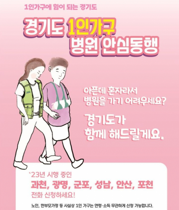 ▲1인 가구 병원 안심 동행 서비스. (경기도)