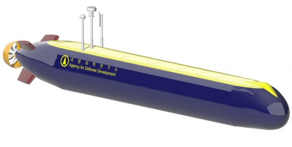 ▲국방과학연구소가 주관하고 한화시스템이 개발에 착수한 ‘초대형급 무인잠수정 체계 기술 검증 시작품(試作品)’ 이미지 (제공=한화시스템)