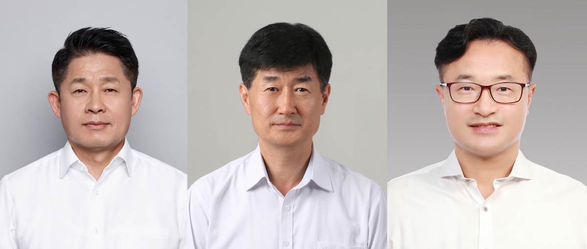 ▲한국앤컴퍼니 인사 대상자들. 왼쪽부터 이수일 부회장, 김현철 부사장, 김학주 부사장. (사진제공=한국앤컴퍼니)