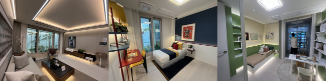 ▲(왼쪽부터) 전용 73㎡, 84㎡, 59㎡ 유닛 내부 모습.  (사진=한진리 기자 truth@)