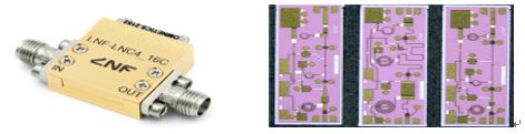 ▲LNF사의 극저온 저잡음 증폭기 모듈과 큐에스아이 MMIC Chip (사진=큐에스아이)