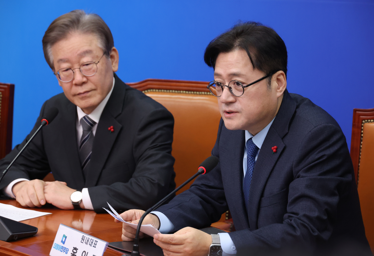 ▲<YONHAP PHOTO-1790> 홍익표 원내대표 발언    (서울=연합뉴스) 신준희 기자 = 더불어민주당 홍익표 원내대표가 20일 국회에서 열린 최고위원회의에서 발언을 하고 있다. 2023.12.20    hama@yna.co.kr/2023-12-20 09:55:11/<저작권자 ⓒ 1980-2023 ㈜연합뉴스. 무단 전재 재배포 금지.>