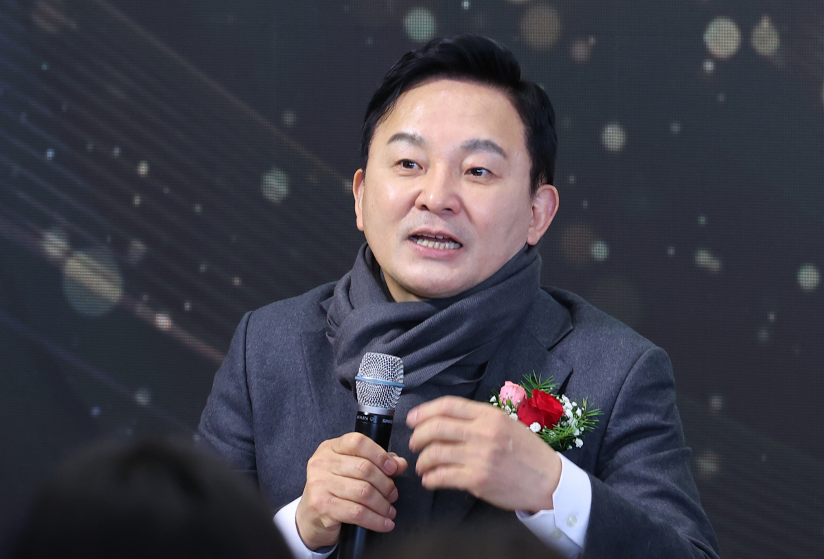 ▲원희룡 국토교통부 장관이 17일 서울 송파구 뉴홈 위례 홍보관에서 열린 뉴홈 청년 간담회에 참석해 발언하고 있다. (뉴시스)