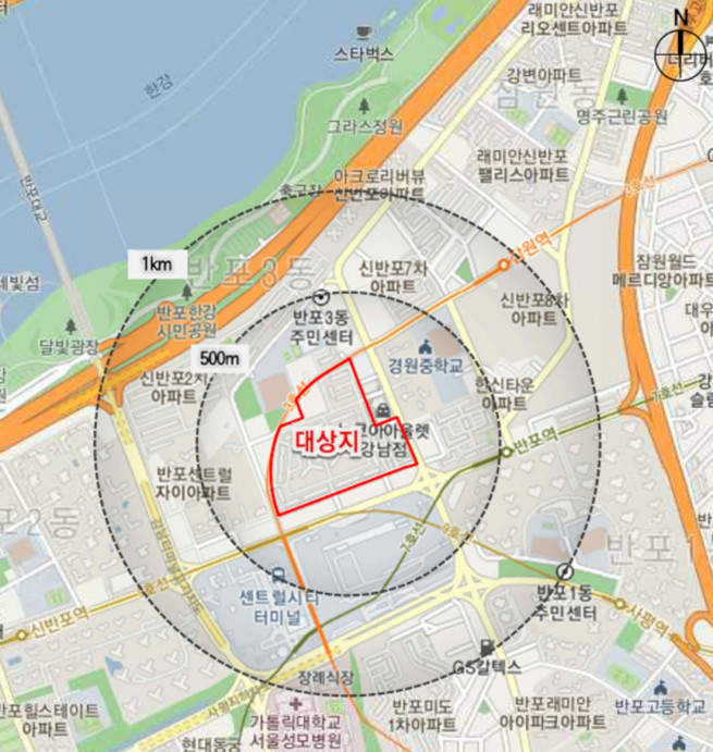 ▲신반포4차 아파트 위치도 (사진제공=서울시)