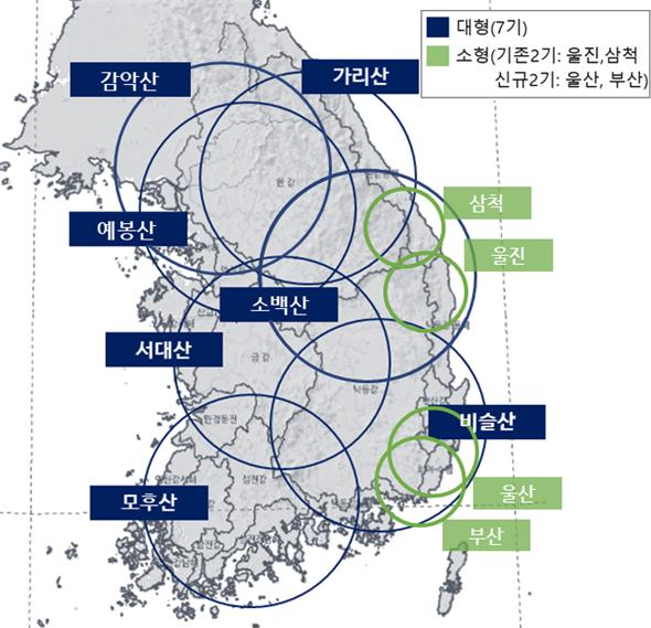 ▲강우레이더 설치 현황 (사진제공=환경부)