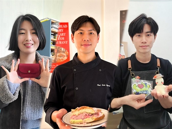 ▲안성시 청년 창업 공모사업에 선정된 3인의 로컬 크리에이터. 왼쪽부터 서연일 하늘정원 대표, 이선호 솔트밋 대표, 주한철 랑의잡화점 대표(사진=한국생산성본부 제공)