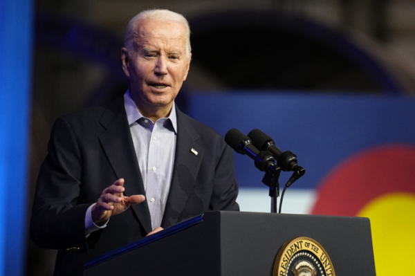 ▲President Joe Biden speaks at CS Wind, Wednesday, Nov. 29, 2023, in Pueblo, Colo. (AP Photo/Jack Dempsey)