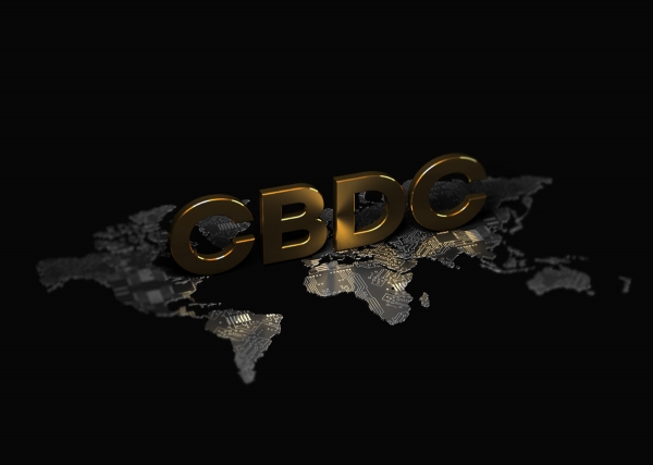 ▲세계 지도 위에 중앙은행 디지털화폐(CBDC) 글자가 보인다. 출처 게티이미지뱅크
