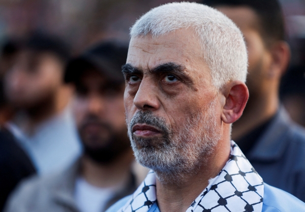 ▲하마스 지도자 야히야 신와르가 지난해 10월 1일 반이스라엘 집회에 참석하고 있다. 가자지구(팔레스타인)/로이터연합뉴스
