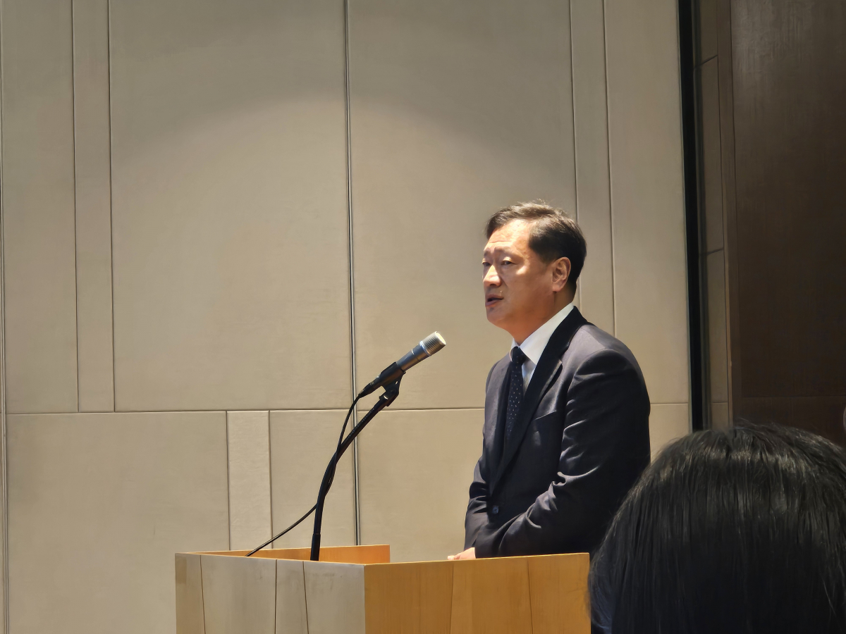 ▲은동욱 포스뱅크 대표이사가 10일 여의도 63빌딩에서 진행된 기자간담회에서 포스뱅크를 소개하고 있다. (박민규 기자 pmk8989@)